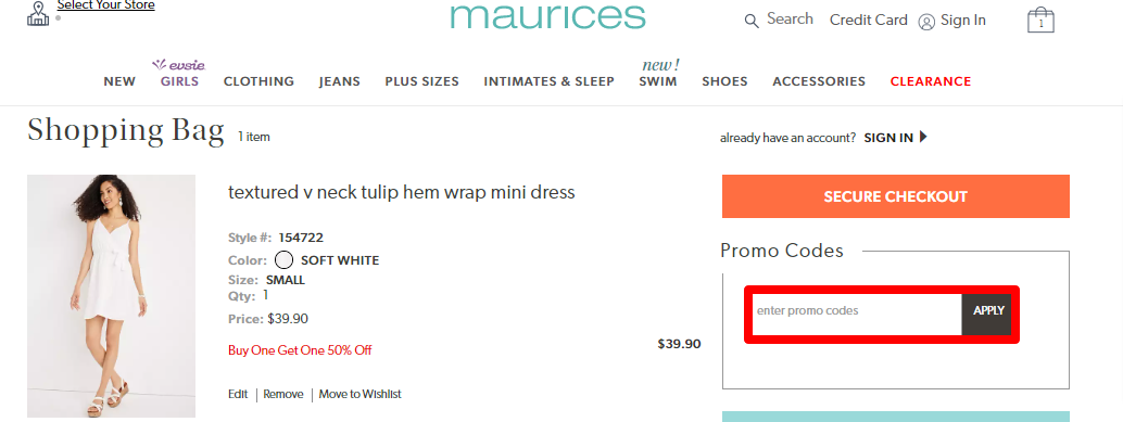 Maurices promo code