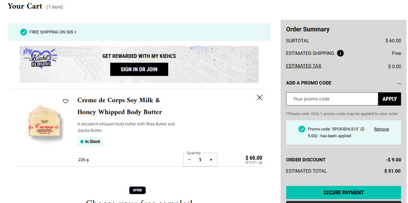 Kiehls Canada 15% OFF