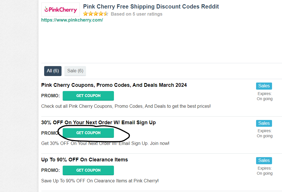 Pink Cherry coupon code