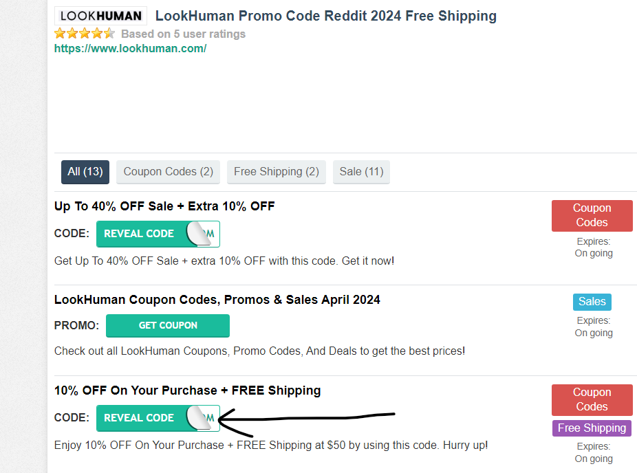 apply-LookHuman-promo-code