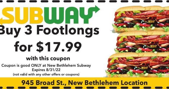 Subway's 3 Footlongs for $18 Deal - wide 1