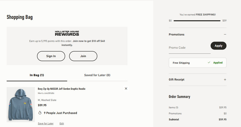 Hollister promo code 10 OFF