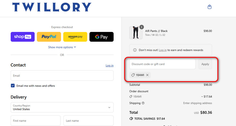 Twillory $3 for $99 Coupon