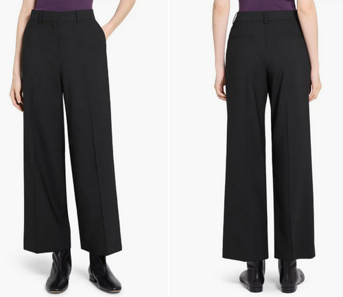 Stretch Wool Wide Leg Pants