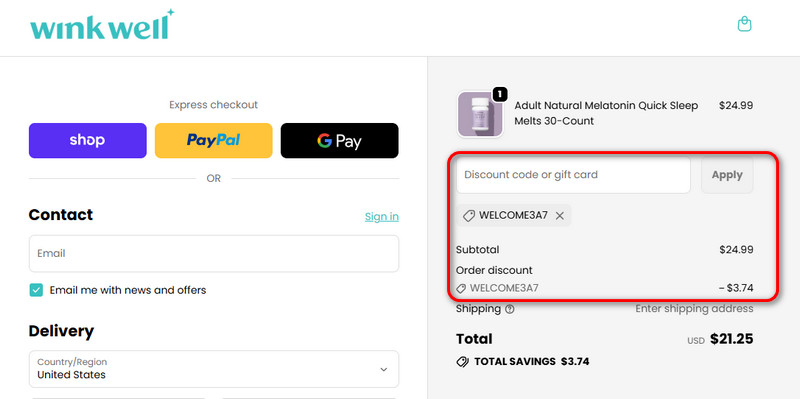 Wink Well Promo Codes