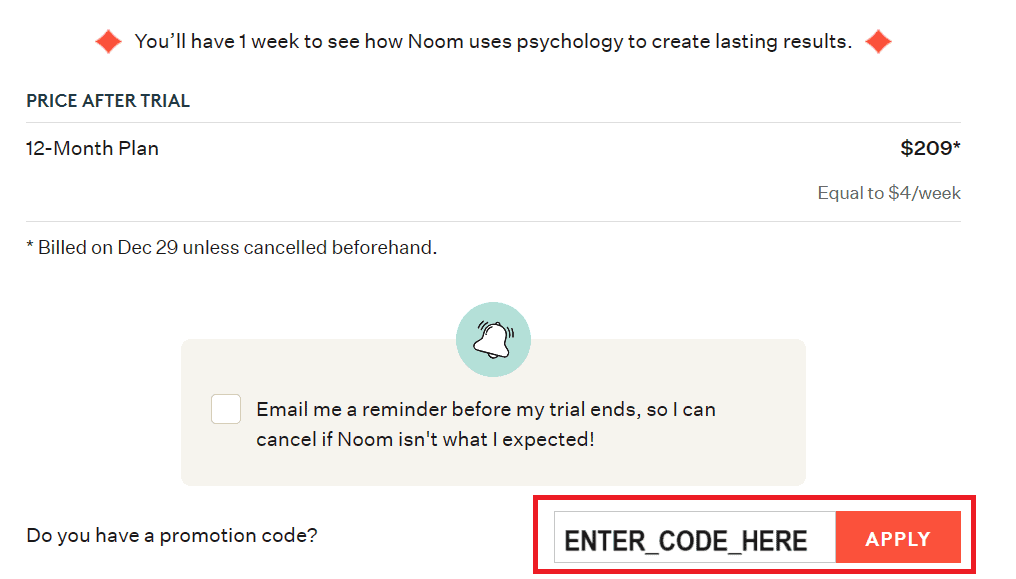 Noom free 6 months code