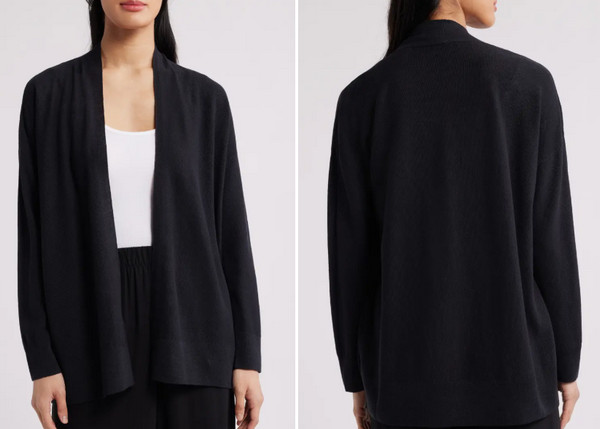 Organic Linen Blend Open Front Cardigan