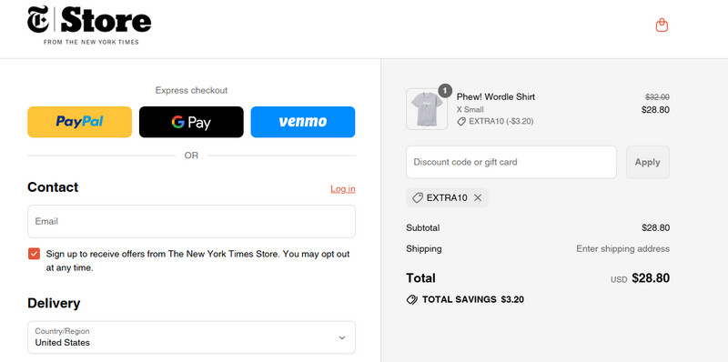 The New York Times Store Promo Code