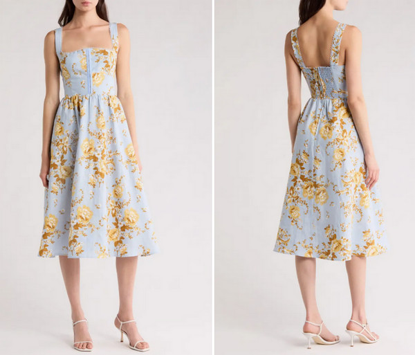 Tagliatelle Floral Linen Midi Sundress