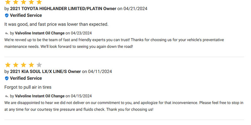 Valvoline Instant Oil Change $25 Reviews