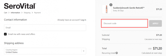 Serovital Promo Code